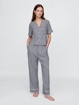 Camisa de pijama de mezcla de lino