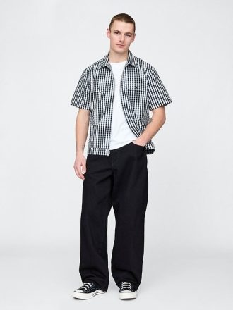 Camisa de popelina con bolsillo y cremallera completa