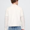 Camisa de popelina con bolsillo y cremallera completa con ojales Camisa de popelina con bolsillo y cremallera completa con ojales