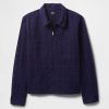 Camisa de popelina con bolsillo y cremallera completa con ojales Camisa de popelina con bolsillo y cremallera completa con ojales