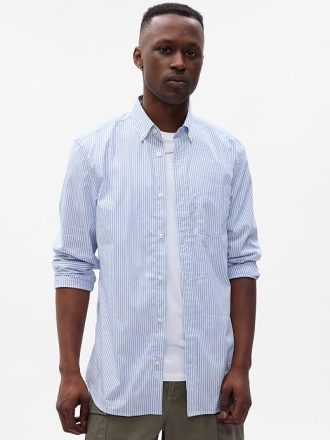 Camisa de popelina para todo el día de corte clásico