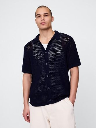 Camisa de suéter de malla
