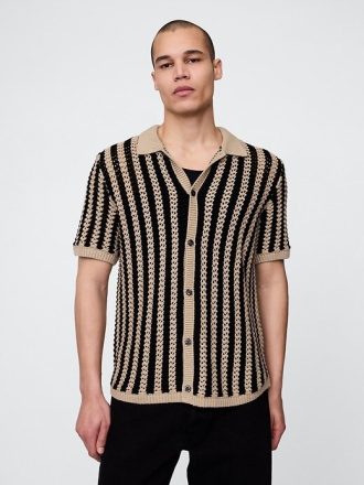 Camisa de suéter de malla