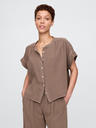 Camisa dolman de gasa de algodón