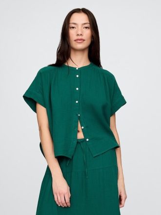 Camisa dolman de gasa de algodón