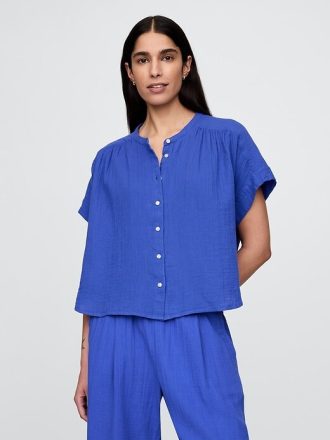 Camisa dolman de gasa de algodón