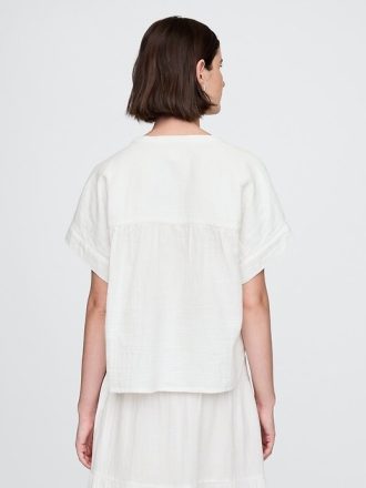 Camisa dolman de gasa de algodón