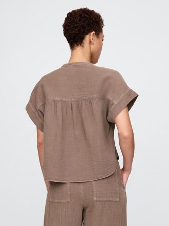 Camisa dolman de gasa de algodón