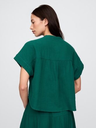 Camisa dolman de gasa de algodón
