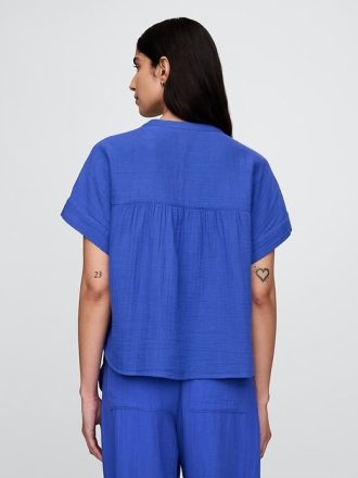 Camisa dolman de gasa de algodón