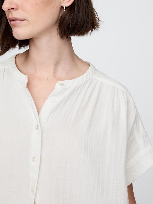 Camisa dolman de gasa de algodón Camisa dolman de gasa de algodón
