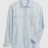 Camisa grande de mezclilla Chambray Camisa grande de mezclilla Chambray