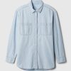 Camisa grande de mezclilla Chambray Camisa grande de mezclilla Chambray