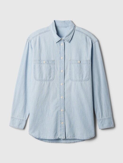 Camisa grande de mezclilla Chambray Camisa grande de mezclilla Chambray