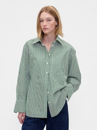 Camisa grande de popelina de algodón orgánico Camisa grande de popelina de algodón orgánico