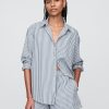 Camisa grande de popelina de algodón orgánico