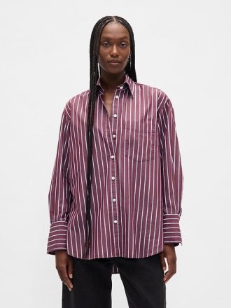 Camisa grande de popelina de algodón orgánico Camisa grande de popelina de algodón orgánico