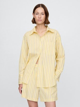Camisa grande de popelina de algodón orgánico Camisa grande de popelina de algodón orgánico