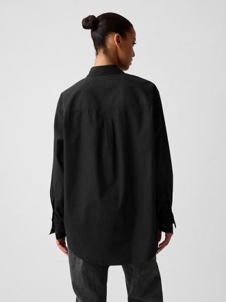 Camisa grande de popelina de algodón orgánico Camisa grande de popelina de algodón orgánico