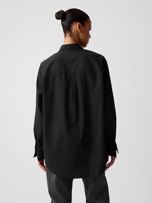 Camisa grande de popelina de algodón orgánico Camisa grande de popelina de algodón orgánico