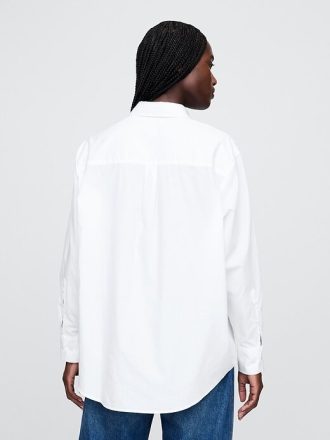 Camisa grande de popelina de algodón orgánico