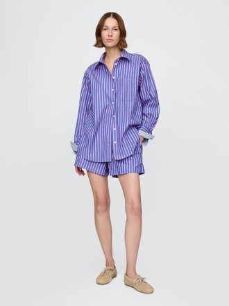 Camisa grande de popelina de algodón orgánico