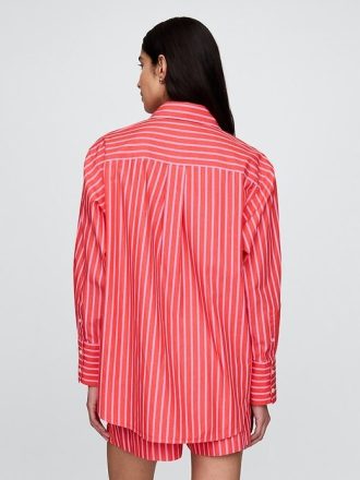 Camisa grande de popelina de algodón orgánico Camisa grande de popelina de algodón orgánico