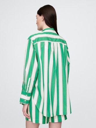 Camisa grande de popelina de algodón orgánico Camisa grande de popelina de algodón orgánico