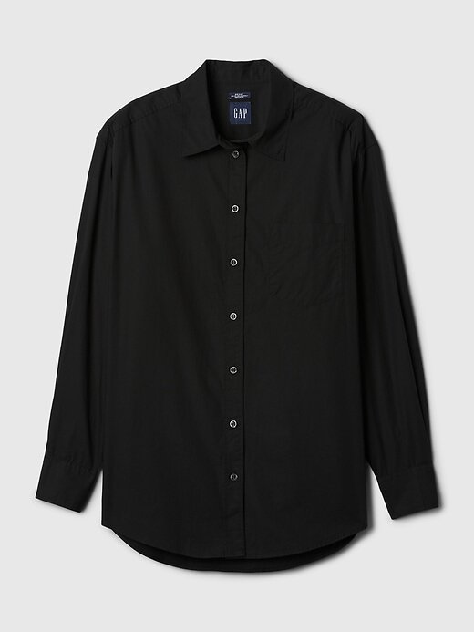 Camisa grande de popelina de algodón orgánico Camisa grande de popelina de algodón orgánico