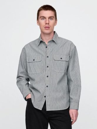 Camisa grande de rayas vaqueras