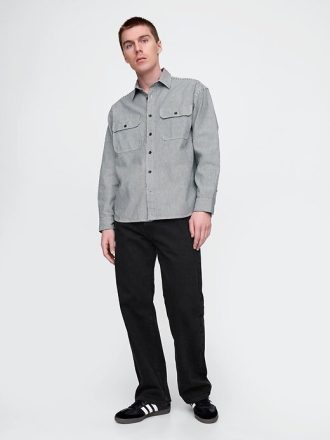 Camisa grande de rayas vaqueras