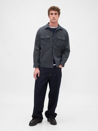 Camisa grande de rayas vaqueras