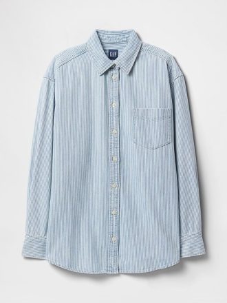 Camisa grande de rayas vaqueras