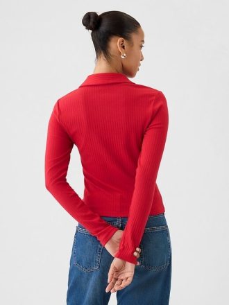 Camisa moderna con cremallera y canalé