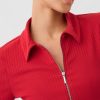Camisa moderna con cremallera y canalé