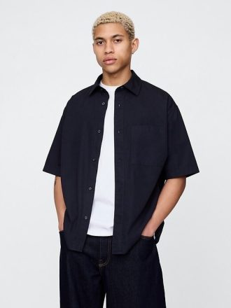 Camisa oversize de popelina de algodón orgánico