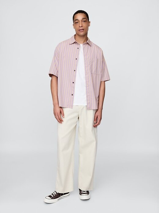 Camisa oversize de popelina de algodón orgánico Camisa oversize de popelina de algodón orgánico