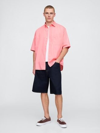Camisa oversize de popelina de algodón orgánico