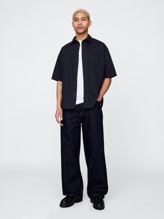 Camisa oversize de popelina de algodón orgánico