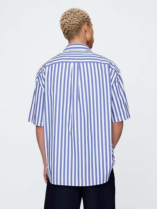 Camisa oversize de popelina de algodón orgánico Camisa oversize de popelina de algodón orgánico