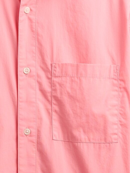 Camisa oversize de popelina de algodón orgánico Camisa oversize de popelina de algodón orgánico