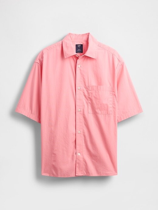 Camisa oversize de popelina de algodón orgánico Camisa oversize de popelina de algodón orgánico