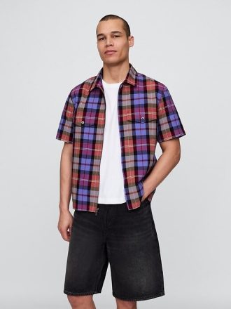 Camisa Oxford de cuadros mixtos