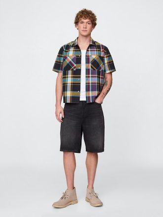 Camisa Oxford de cuadros mixtos