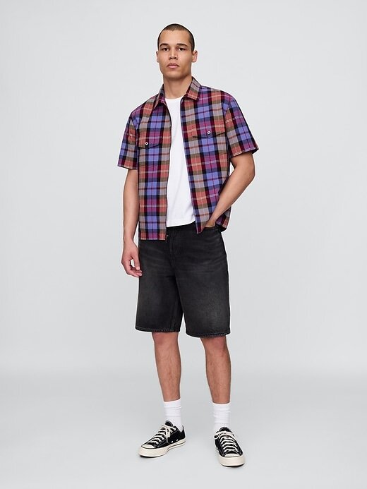 Camisa Oxford de cuadros mixtos Camisa Oxford de cuadros mixtos