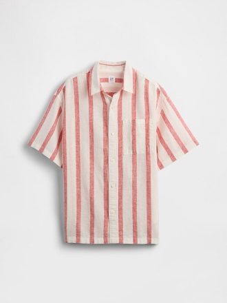 Camisa relajada de lino y algodón para niños