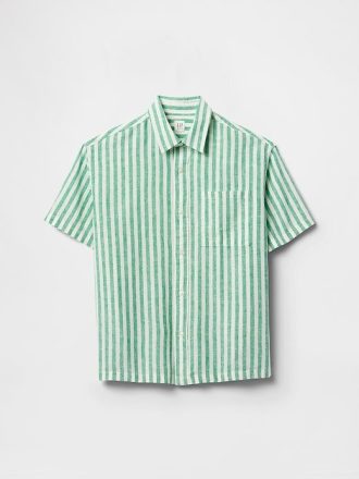 Camisa relajada de lino y algodón para niños Camisa relajada de lino y algodón para niños