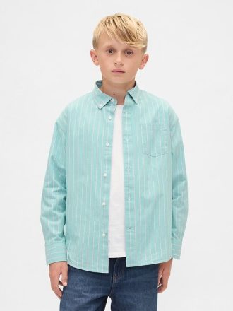 Camisa relajada de popelina de algodón orgánico para niños