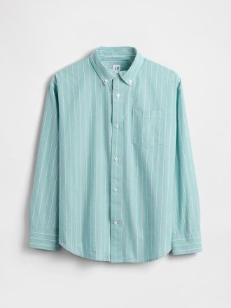 Camisa relajada de popelina de algodón orgánico para niños