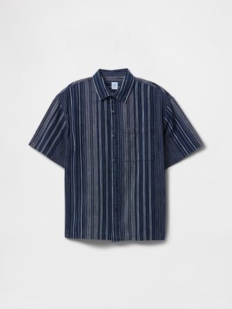 Camisa relajada de rayas índigo para niños